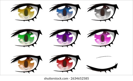 japanese anime eyes drawing set