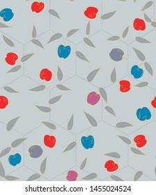 Japanese Apple Leaf Seamless Pattern