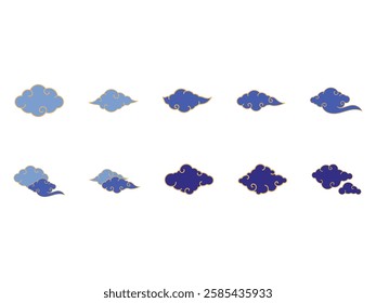 Japanese Art Cloud Element Set