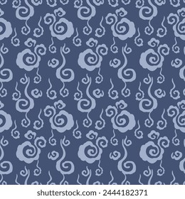 Japanese Art Cloud Motif Vector Seamless Pattern