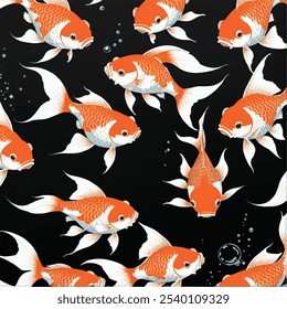 Japanese Art Print "Goldfish" patthern