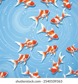 Japanese Art Print "Goldfish" patthern