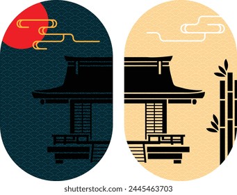 JAPANESE ART THEMED BACKGROUND PATTERN, ABSTRACK BACKGROUND, BROCHURE, TEMPLATE, CATALOG, PRESENTATION FLYER