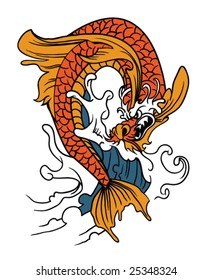 japanese art - vector koi (fish) - hand drawn
