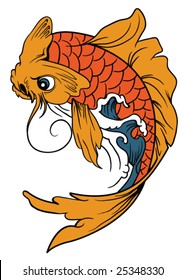 japanese art - vector koi (fish) - hand drawn