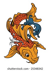 japanese art - vector koi (fish) - hand drawn