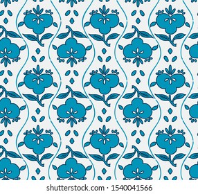 Japanese Art-deco Flower Seamless Pattern