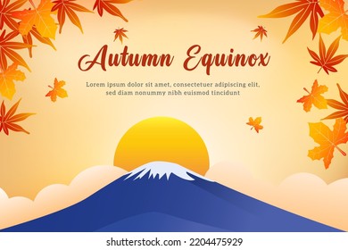 Japanese Autumn Equinox Day Banner. VectorEps.10, Autumn Equinox Day means a day for japan people to respect their ancestors and remember the deceased.