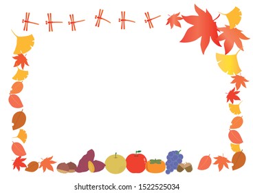 Japanese autumn image frame illustration