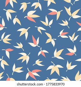 Japanese Autumn Leaf Vector Seamless Pattern