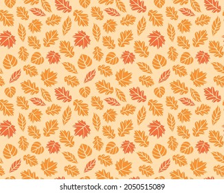 Japanese Autumn Leaf Vector Seamless Pattern