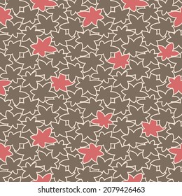 Japanese Autumn Leaf Vector Seamless Pattern