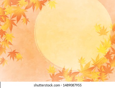 Japanese autumn leaves background illustration