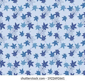 Japanese Autumn Leaves Vector Seamless Pattern