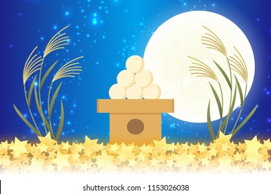 Japanese autumn traditional event, viewing the moon