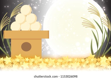 Japanese autumn traditional event, viewing the moon