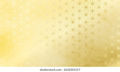 Japanese background: Asanoha Japanese Geometric Pattern in Gold