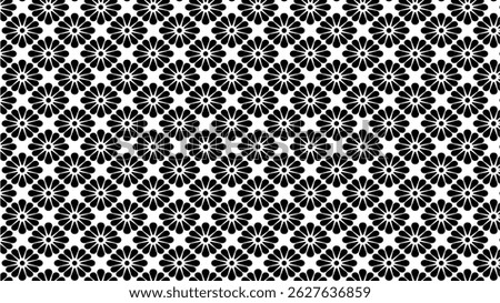 Japanese background: Japanese Chrysanthemum Pattern in Monochrome