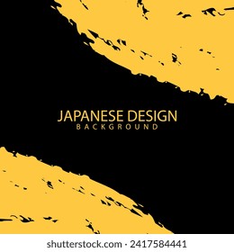 Japanese background design. Gold, brush, grunge.