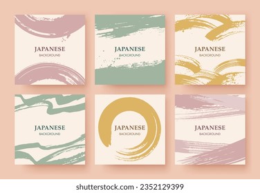 Japanese background design. Retro, brush, grunge.
