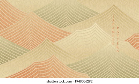 Japanese background with geometric pattern vector. Abstract art banner with line elements in vintage style.