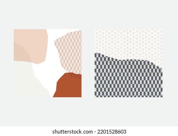 Japanese background with Geometric pattern vector. Abstract art decoration with line element banner in vintage style.