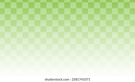 Japanese background: Green gradation checkered pattern