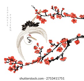 Japanese background with hand drawn line wave pattern vector. Abstract template with geometric curve pattern. Natural layout design in oriental style