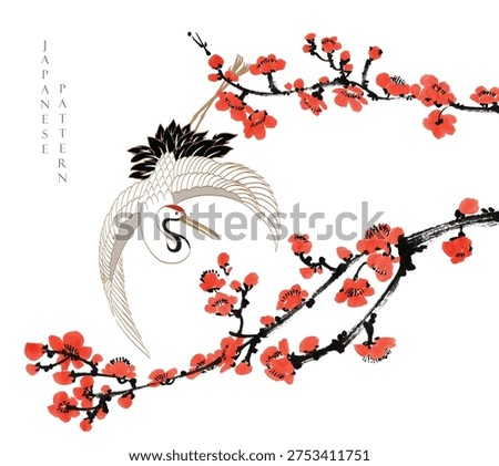 Japanese background with hand drawn line wave pattern vector. Abstract template with geometric curve pattern. Natural layout design in oriental style
