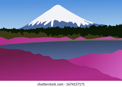Japanese background with hand drawn wave vector. Abstract template with geometric pattern. Mountain layout design in oriental style.Vector stock illustration, EPS10
