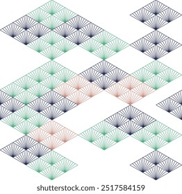 Japanese background with line art pattern vector. Abstract template with traditional Minimal geometric pattern in oriental style.