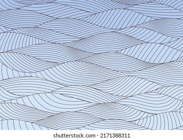 Japanischer Hintergrund mit Linienwellenmuster-Vektorgrafik. Abstrakte Vorlage mit schwerem Design