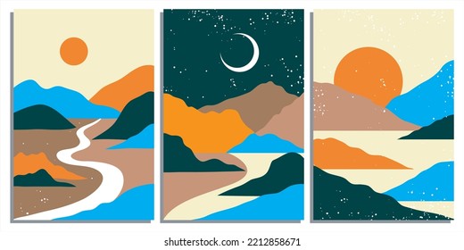 Japanese background with line wave pattern vector. Abstract template with geometric pattern. Mountain layout design in oriental style.