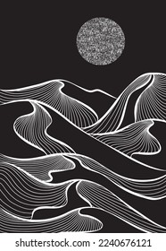 Japanese background with line wave pattern vector. Abstract template with geometric pattern. Mountain layout design in oriental style.