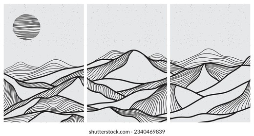 Japanese background with line wave pattern vector. Abstract template with geometric pattern. Mountain layout design in oriental style.