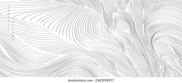 Japanese background with line wave pattern vector. Abstract template with geometric pattern. Mountain layout design in oriental style. 