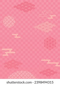 Material japonés de fondo de nube rosa de las vacaciones de Año Nuevo.