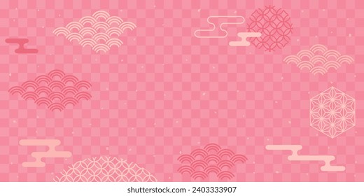 Japanese Background material of pink cloud of New Year holidays.