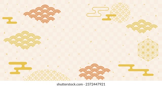 Japanisches Hintergrundmaterial aus der weißen, roten und goldenen Wolke der Neujahrsferien.