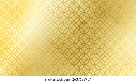 Japanese background: Modern Japanese Geometric Pattern (Shippou) in gold