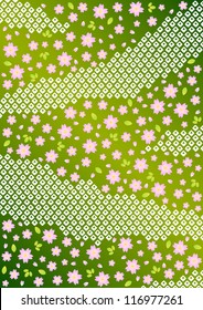 Japanese background pattern of cherry blossoms