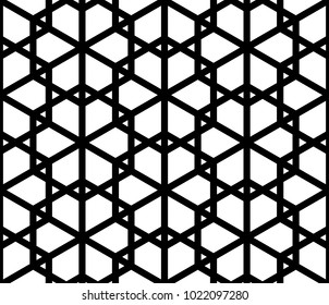 Japanese background and pattern Kumiko in black silhouette