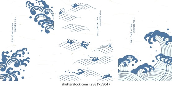 Japanese background. Pattern of wave spray.