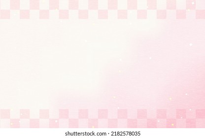 Japanese background, pink gradient background with Japanese checkered pattern