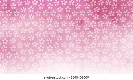 Japanese background: Traditional Japanese small cherry blossom pattern (sakura) in Pink Gradient