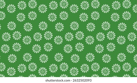 Japanese background: Traditional Japanese small chrysanthemum pattern (kogiku) in green