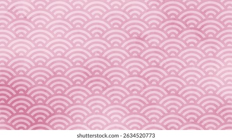 Japanese background: Japanese traditional Wave Pattern in Pink
