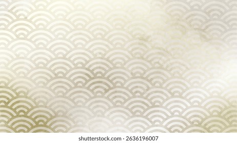 Japanese background: Japanese traditional Wave Pattern in Silver