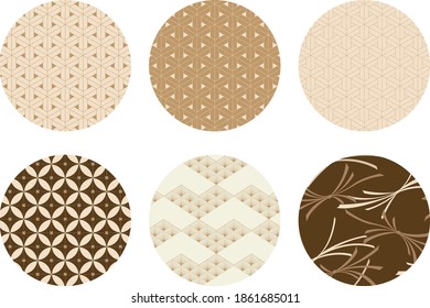 Japanese background vector with circle shape. Geometric pattern elements. Asian traditional icon and symbol with abstract template. 