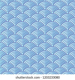 Japanese background  Wave seamless pattern Vector illustration